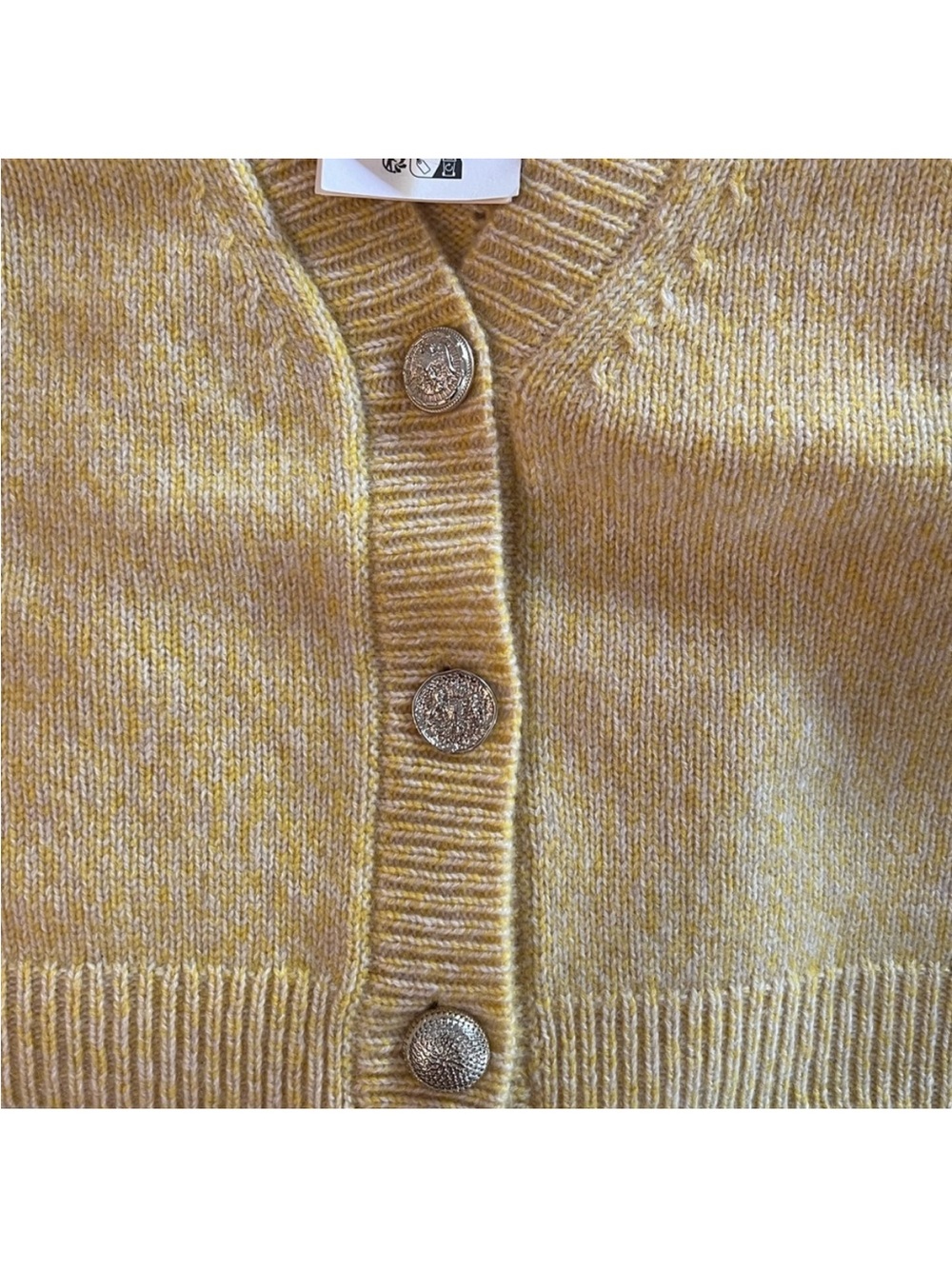 Ba&sh Carila Yellow Cashmere Cardigan, size Small - Picture 12 of 12